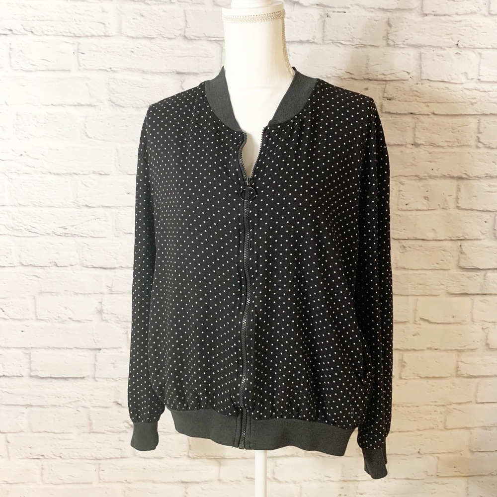 🌻 Womens Kathryn Deene Blk White polka dot jacket
